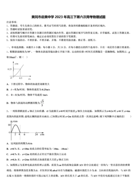 黄冈市启黄中学2023年高三下第六次周考物理试题